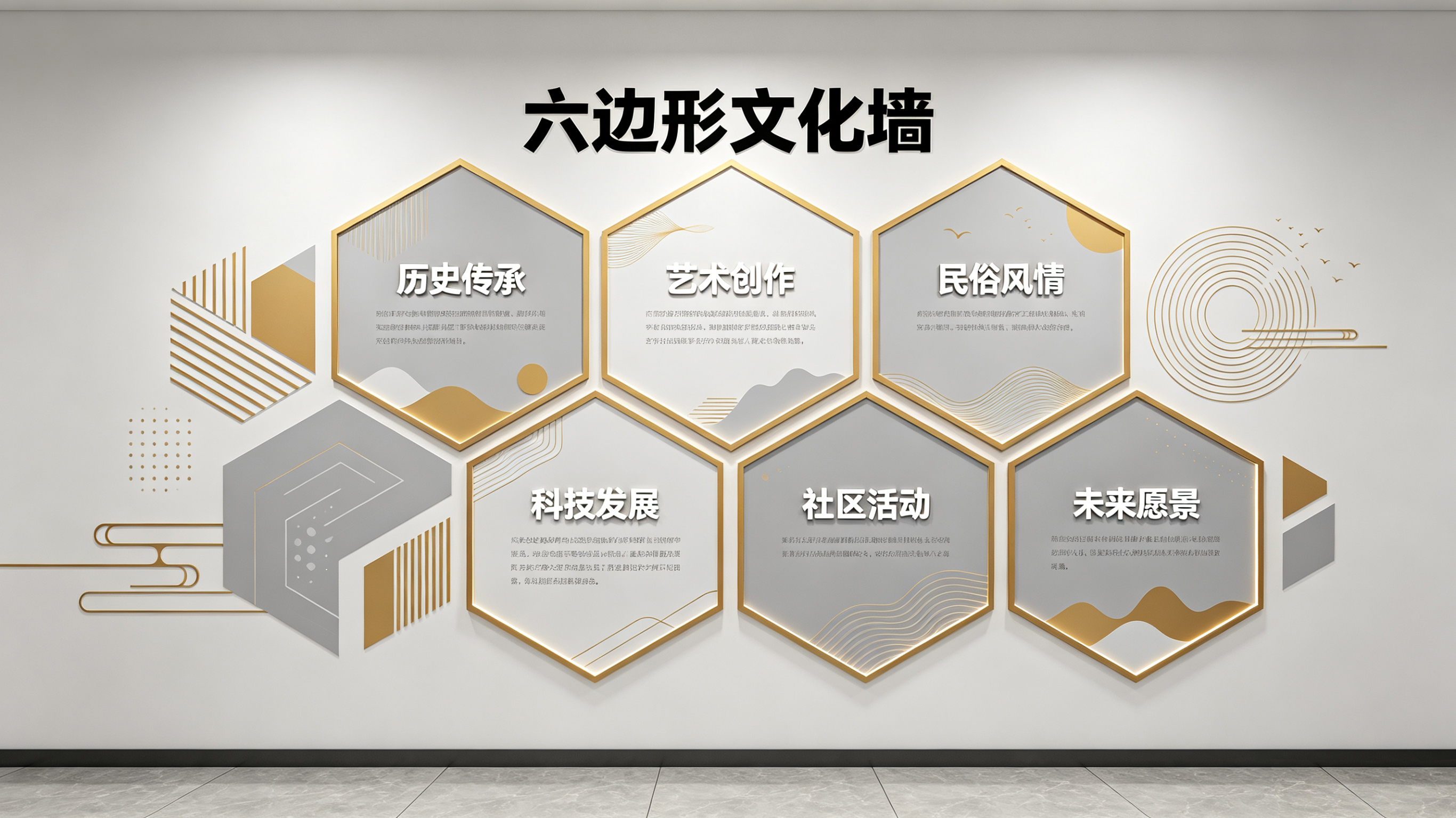 灵宝企业文化墙 | 六边形信息美学